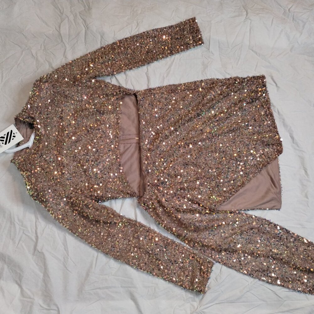 Rose-Gold Sequin Dress